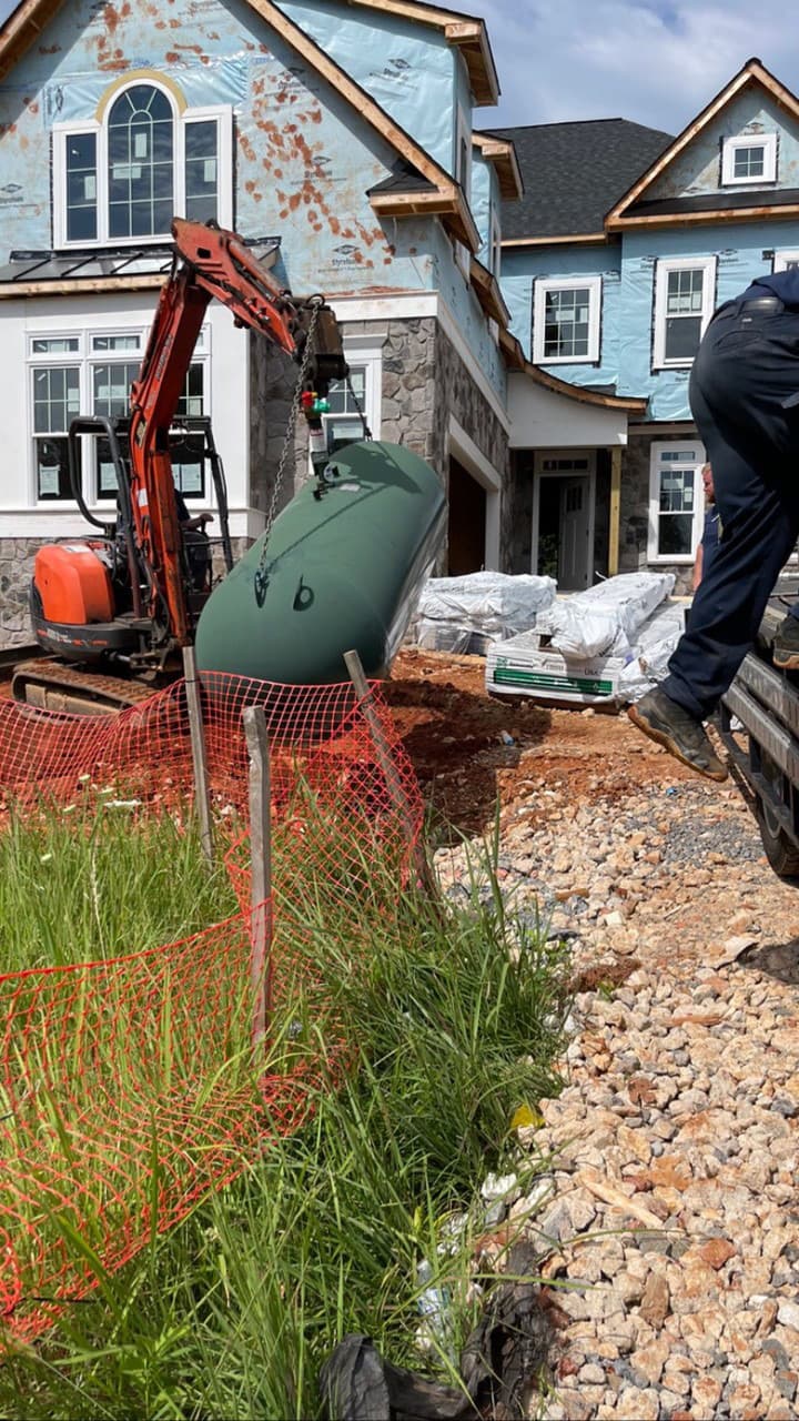 Underground propane tank installation project